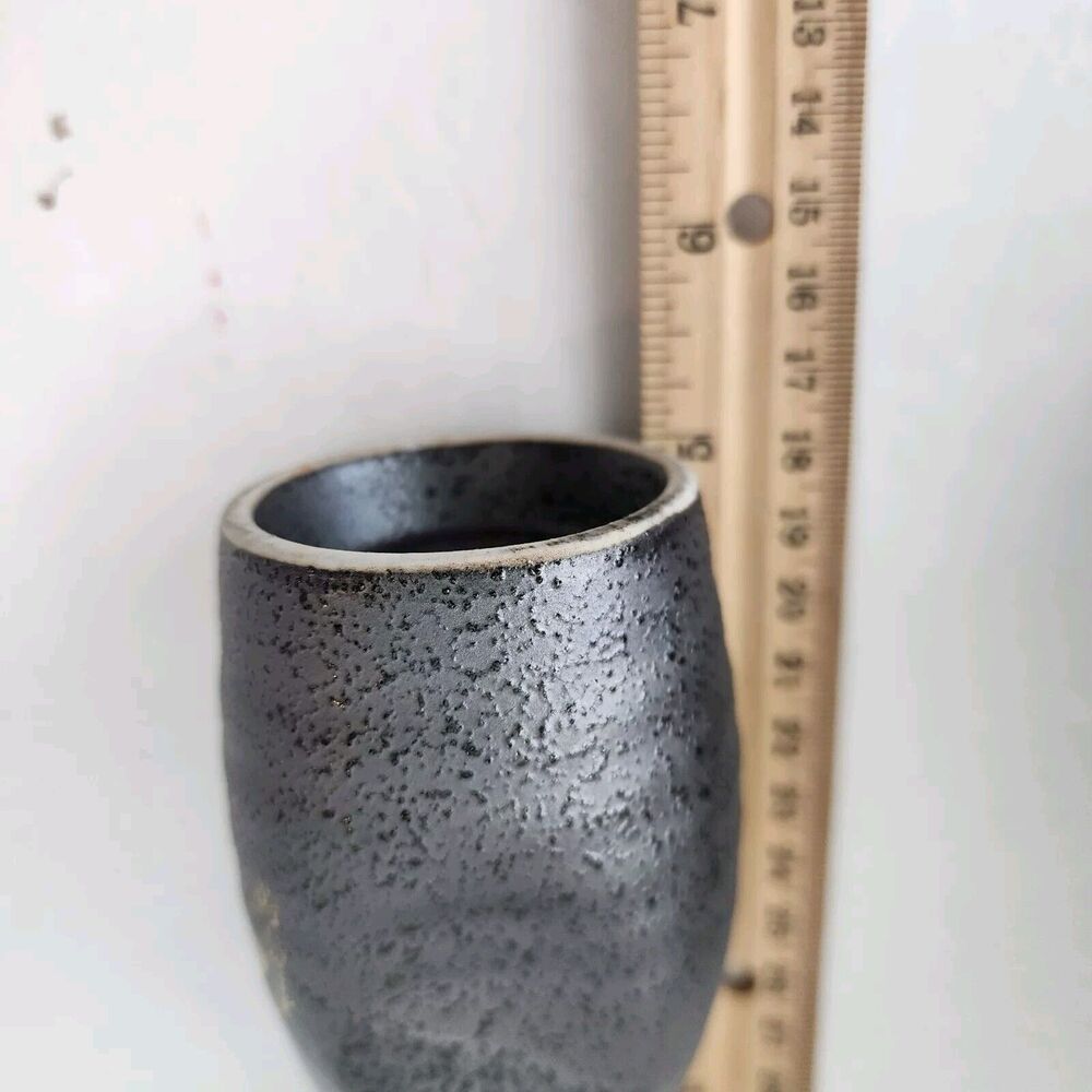 Utsuwa No Yakata Japanese Sake Set Dispenser 4 Cups Black Ceramic New In Box - Picture 11 of 16